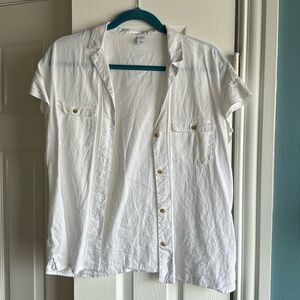 Linen Blend Button Down